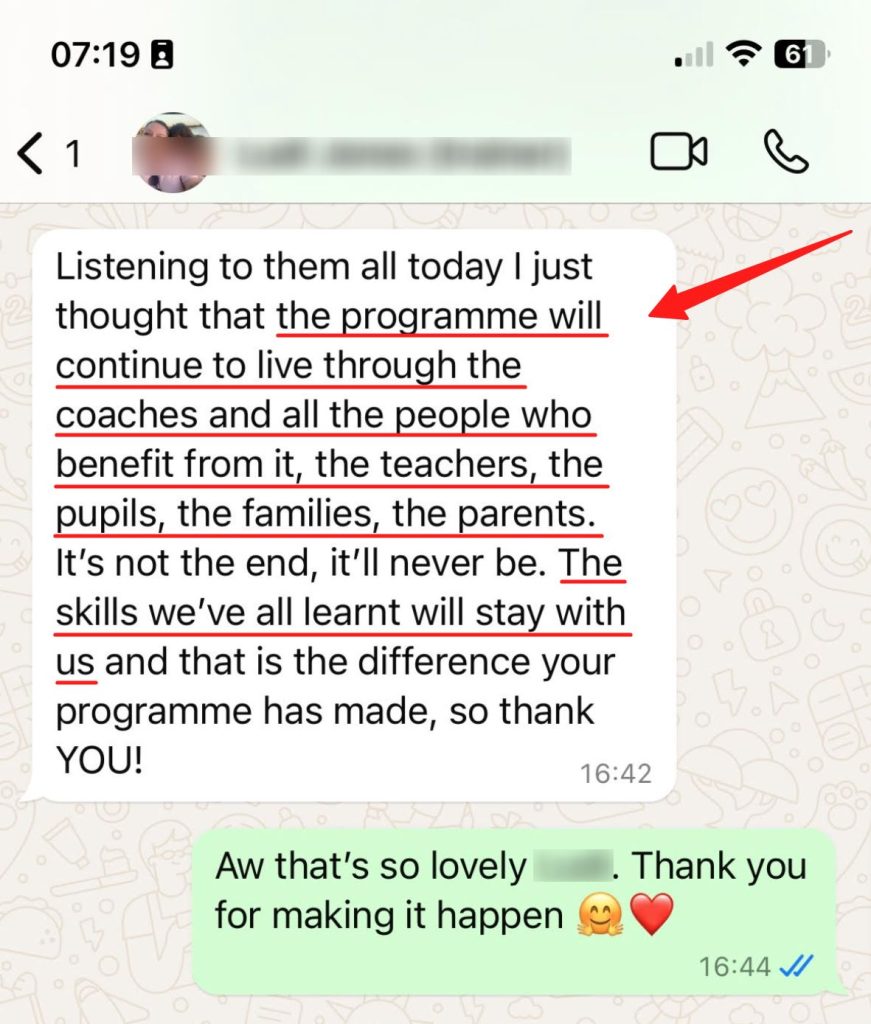 coachinginschools impact on coaches, teachers, pupils, families, parents